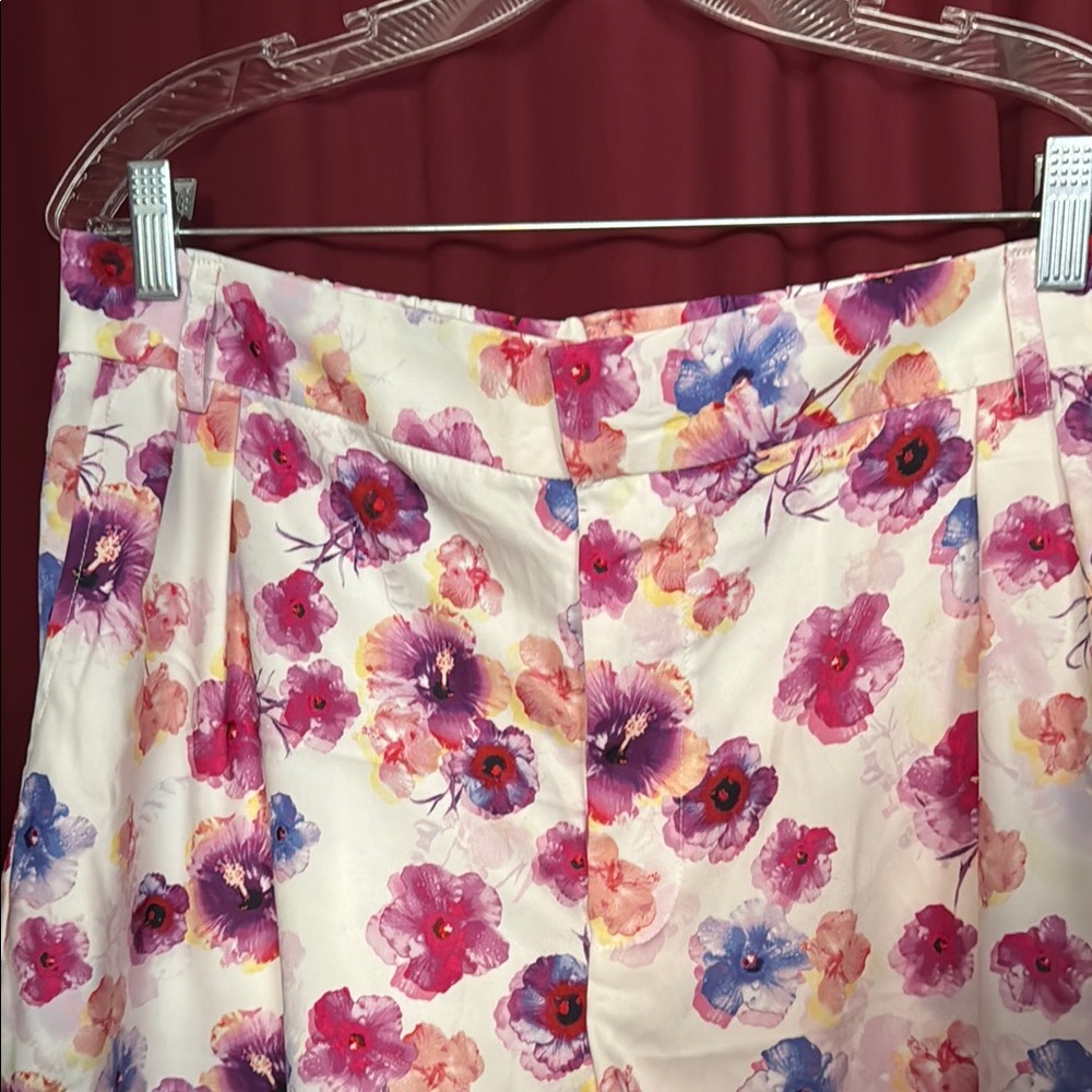 Bar III Floral High Waist Shorts - Pink and Purple